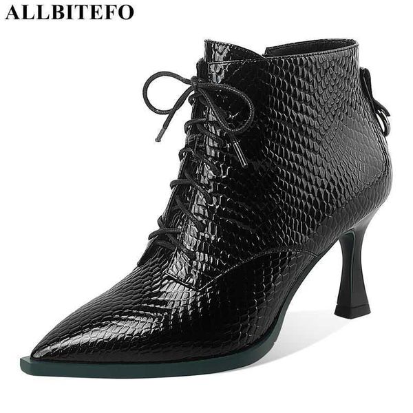 AllBitefo Haute Qualité Véritable Haute Qualité Sexy High High Heels Party Femmes Bottes Fince Talons Bottines Pour Femmes Bureau Dames Chaussures 210611