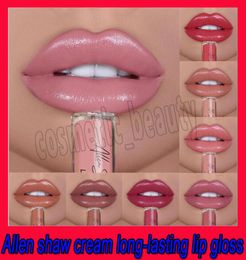 Allen shaw 12 couleurs Nude Glitter Shimmer Lipgloss Imperméable Longue Durée Humide Brillant À Lèvres Coloré Sexy Femmes Liquide Rouge À Lèvres Ma8110842