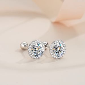 Screwbacks Allergic Free Moda Hombres Mujeres Pendientes 925 Plata Moissanite Pendientes Espárragos Bonito regalo para amigo