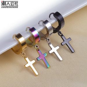 Allergiefreier Kreuz-Ohrverschluss, Herren-Ohrclip aus Edelstahl, modische Kreuz-Ohrringe, modischer Punk-Ohrstecker-Schmuck