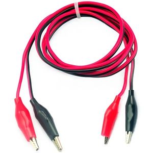 Cable de clip de cocodrilo Medio de alimentación 1M Prueba de alimentación y reparación de alambre rojo y negro de 2 cilindros de 2 cable de doble cabecera alambre de cobre puro