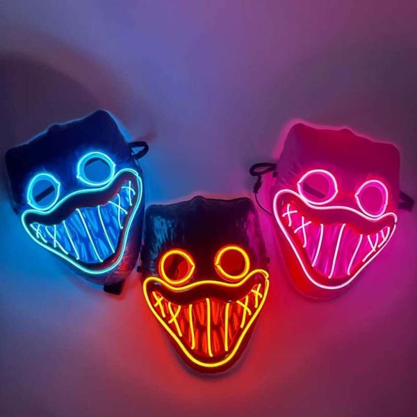Allo Halloween décorations carnaval fête mascarade masque visage Led Cosplay brillant masque lumineux pour les enfants