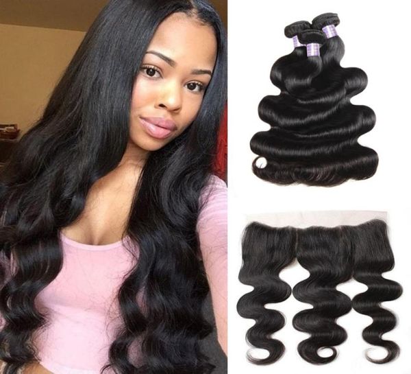 Allove Indien Vierge Extensions Trames Crépus Droit Bouclés Corps Faisceaux De Cheveux Humains Avec Fermeture 134 Dentelle Frontale Profonde Lâche Vague 5277413