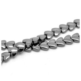 Alliage 8 mm Gunmetal Love Heart créé hématite perles en vrac 9X8Mm3/8X3/8 environ 55 pièces livraison directe bijoux Dhgarden Dh4Uk