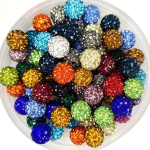 Aleación Aaaaa + calidad 10mm todos los colores 7 filas de diamantes de imitación 2 agujeros cuentas de arcilla Shamballa para pulsera colgante accesorios de joyería Diy