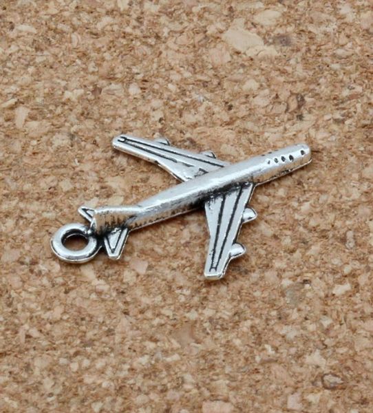 Pendientes de encantos de avión de aleación para joyas Collar de pulsera Accesorios de bricolaje 16x22 mm de plata antigua 200pcs A1153933983