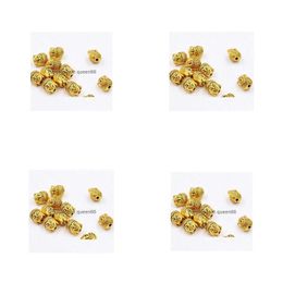 Alloy Alloy 100Pcs/Lot Gold Plated Buddha Head Spacer Beads Charms For Jewelry Diy Making 10X8Mm Drop Delivery Loose Dhdch Dhuim