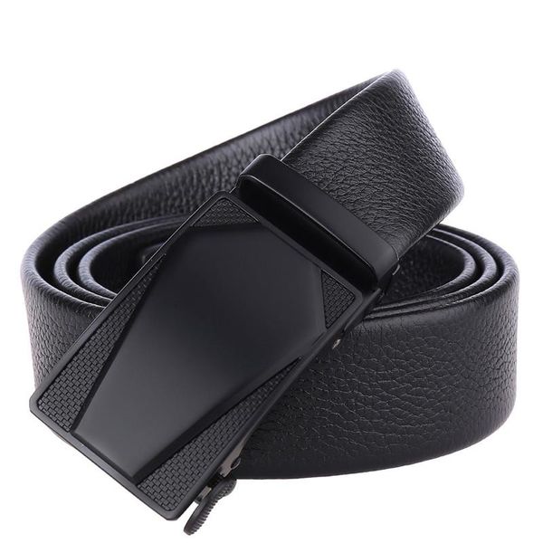 Ceinture en cuir automatique en alliage, vente en gros, boucle supérieure Pure, ceintures de costume d'affaires pour hommes