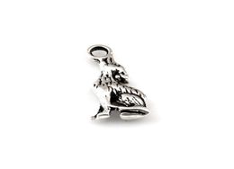 ALLIAG COYOTE WOLF CHARMS PENDANTS POUR LES JIANILLES MAISONS BOUCTIONS Collier et bracelet 20x8 mm Antique Silver 150PCS6821182