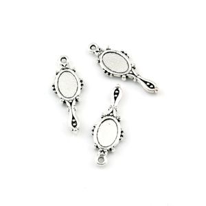 150 stcs/lot Antieke zilveren legering Duivel Mirror Charms Hangers voor sieraden maken Bracelet ketting diy accessoires 10x27mm A-588