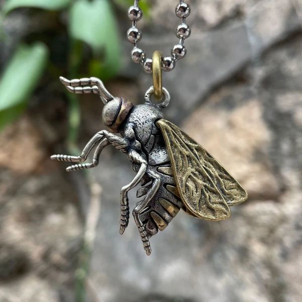 Alliage bricolage en laiton ailes mobiles couteau d'abeille perles engrenages cadeau pour hommes tissé paracorde outils de perles EDC bijoux pendentif porte-clés accessoires