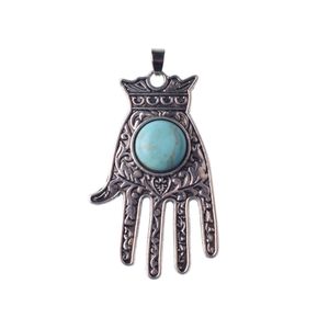 Legering Fatima Hand Hanger Cool Blue Evil Eye Keychain Fashion Tote / Portemonnee / Ketting Oorbellen - Zwart / Inkt Blauw