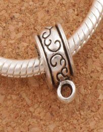Legering Bloemronde Connectoren Bails Big Hole Beads 200pcSlot Antiek Silver Fit Charm European Bracelet L736 129x6mm8319842