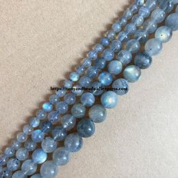 Alliage véritable pierre semi-précieuse de Madagascar qualité AAAA Labradorite grise perles rondes en vrac 4 6 8 10 MM taille au choix pour la fabrication de bijoux