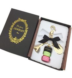 Alloy Gold Ploated France Laduree Macaroon Macaron Effiel Tower Keychain Fashion Keyring Key Chain Bag Charm Mode Accessoires W 7895702