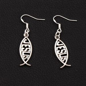 Boucles d'oreilles lustre en alliage jésus, crochet d'oreille poisson en argent 925, 40 paires, lot E044 42 9x9 4mm2799