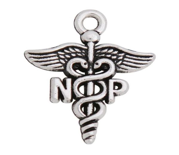 Alliage médical caducée breloque Vintage infirmière praticien NP bijoux breloques à assembler soi-même 1822mm AAC16193093752