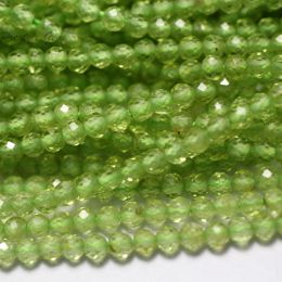 Meihan – perles péridot rondes à facettes en alliage naturel, 3 brins/ensemble, 3mm + 0.1, amples, pour la fabrication de bijoux, design, pierre à la mode, collier à faire soi-même