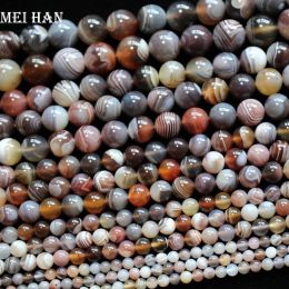 Legering meihan groothandel natuurlijke botswana agaat gladde ronde losse stenen kralen voor sieraden maken ontwerp diy armband ketting