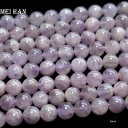 Alliage meihan en gros de lavande naturelle amethyste lisse rond pierre perles lâches pour la fabrication de bijoux du design bricolage