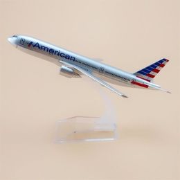 Alliage métal Air American B777 AA Airlines modèle d'avion Boeing 777 avion moulé sous pression enfants cadeaux 16 cm Y200104271J