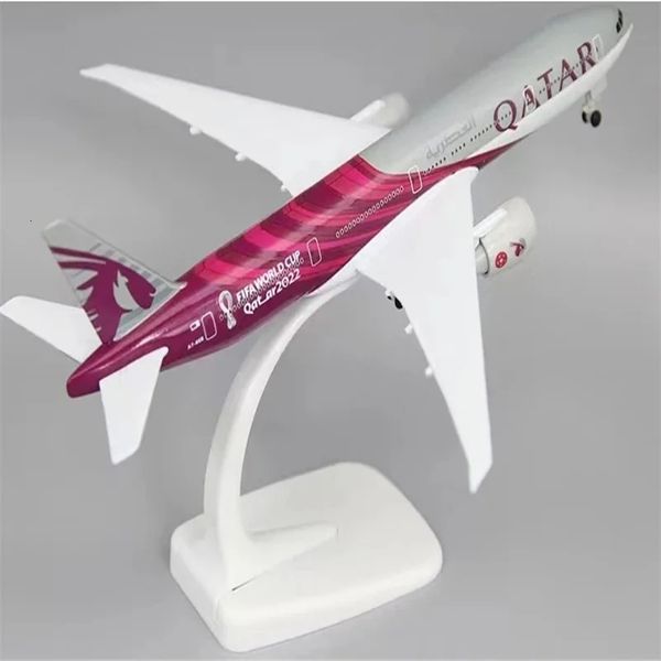Alliage métal AIR QATAR Airways Boeing 777 B777 modèle d'avion moulé sous pression modèle d'avion avec roues trains d'atterrissage 20 cm 240201
