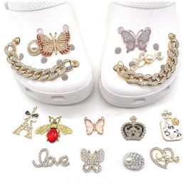 Legering Metal Croc Shoe Charms Fashion Shoe Accessoires Bling Clog Bloog Bracelet Polsband Decoratie Dames Kerstcadeau