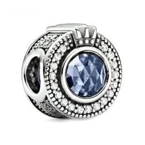 Legering metalen losse kralen Charms Blue Gems Crown voor Pandora Diy Jewelry European 3mm armbanden Bangles Dames Girls Geschenken B031