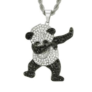 Pendentif en alliage avec strass Big Miami Cuban Chain Collier ras du cou Mode Hip Hop Hommes Bijoux Lettre Figurenecklaces Drop Livraison Dh9Ko