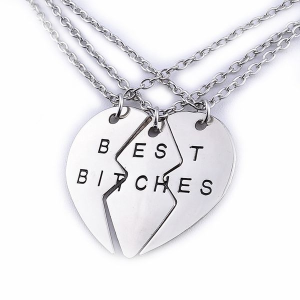 Alliage Personnalisé Coeur Pendentif Charme Colliers Je T'aime Amis Bijoux Collier D'amitié Pour Ami Adolescentes Filles Sœurs Cadeau D'anniversaire