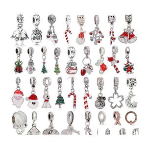 Legering sprankelende hand kerstcartoon losse kralen passen originele charmes armbanden dames sieraden diy maken cadeau drop levering otgh0