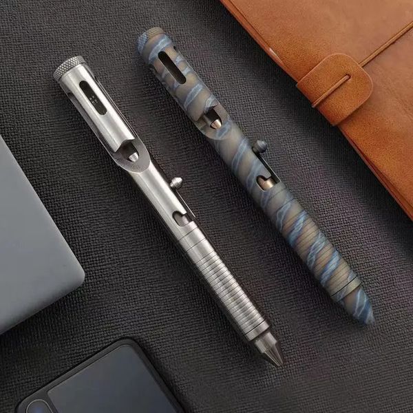 Stylo tactique en alliage stylo à boulon d'affaires stylo en métal Simple presse Portable extérieur EDC stylo multifonction 240106