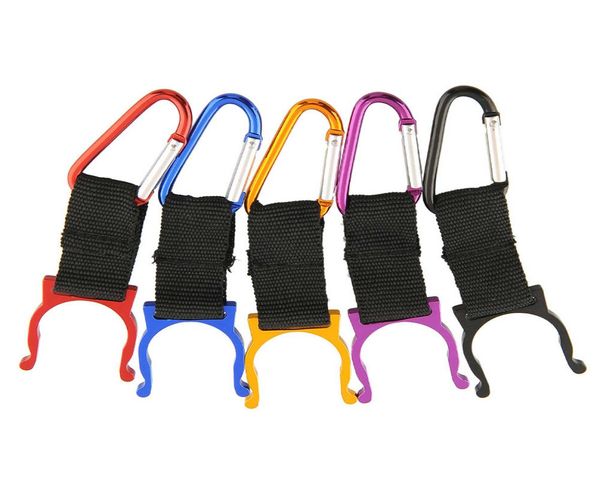 Botella de agua de aleación Carabiner Clip Soporte Botella Hebilla de bebida Manija Camping Snap Hook Clipon para deportes al aire libre3121047