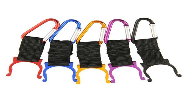 Botella de agua de aleación Carabiner Clip Soporte de botella Hebilla de bebida Manija Camping Snap Hook Clip para Sports2608006 al aire libre2608006