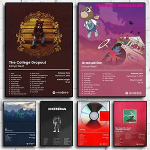 AllPapers Rappeur Kanye West Affiche Asthétique Aesthésie Jésus Album de musique Canvas Print Affiche Home Decoration Wall Art Mural Room Decoration J240505