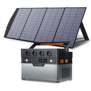 ALLPOWERS Estación de energía solar portátil 700W / 1500W Generadores para exteriores 110 / 230V Batería de respaldo con panel solar móvil de 200W