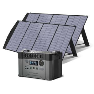ALLPOWERS S2000 Pro Centrale électrique portable 1500Wh 2400W Stockage d'énergie mobile avec 2x 200W Panneau solaire pliable pour RV d'urgence