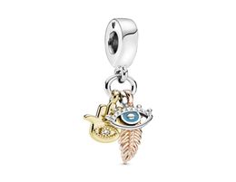 Allseeing Eye Feather Spirituality Dangle Charm 925 Sterling Silver Charms fit Bracelets en argent DIY pour femmes bijoux entier 75570541