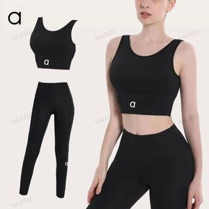 Allu Top+Pants dames strakke yoga sets sportvest springende leggings leggings joggers gym weerstand sterkte training sportkleding lopend zweet wicking sweatwear