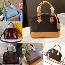 ALMA BB shell tas vrouwen pm patent echt leer bloem reliëf schoudertassen Messenger met slot crossbody tas topkwaliteit handtas damie H0uf#