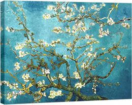 Almond Blossom Modern Floral Giclee Canvas impresiones de lienzo de Van Gogh Famosas Pinturas de reproducción Flores de flores en lienzo Arte de pared listo para colgar
