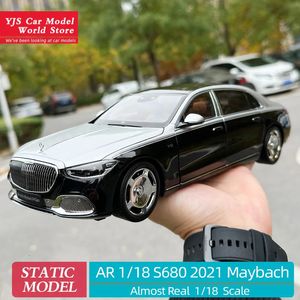 Presque réel AR 1/18 pour Maybach classe S S680 modèle de voiture collection personnelle limitée société cadeau affichage cadeau d'anniversaire 240219