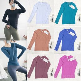 LuLu Align Yoga Jogging Tee Shirt Manches Longues Femme T-Shirts Athlétiques Stretch Bodybuilding Top Serré Fitness Swiftly Tech Sports Tshirt Swift Speed Slim Gym