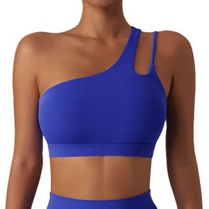 Al Yoga Women schuin One-Shoulder Yoga Bra Cloud Sense Beauty Back Sport Bra Onregelmatige schouderband Running Fitness Vest