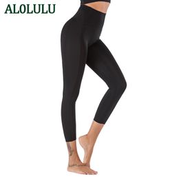 Pantalones de yoga AL0LULU con logo para mujer, pantalones ajustados de cintura alta para levantar glúteos, ropa deportiva de melocotón elástica, pantalones deportivos para correr