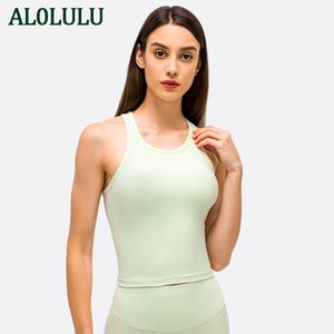 AL0LULU Yoga été femmes sport gilet Sexy 7 couleurs respirant mèche hauts loisirs Fitness sport course haut extensible