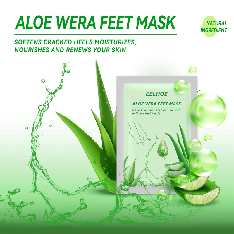 Aloe Vera Feet Mask Toners Dead Skin Remover Foot Exfoliating Moisture Masks Socks For Pedicure Peeling Heels 1395