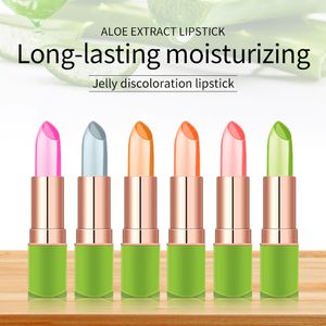 Aloë vera vochtinbrengende lip balsem kleur verandering jelly lipstick plant base langdurige niet-stick cup make-up lipsticks lippen zorg
