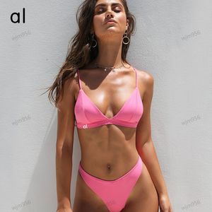 Alolu- ALIGE TANK ARLIFT Lingerie Bra Set Yoga Outfit Dames zomer Sexy Solid Color Top Mouwloze mode naadloze rib Outdoor line-up ontwerper bralette