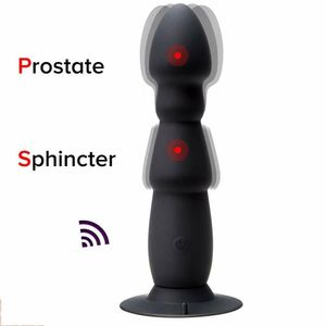 Anale speelgoed Alona Vibrerende Prostaat Massage Afstandsbediening Butt Plug Male met zuignap A985